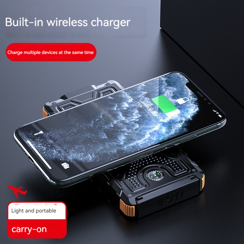 ABS Compass Solar Power Bank 10000mAh for Outdoor Charging and Emergency Situations