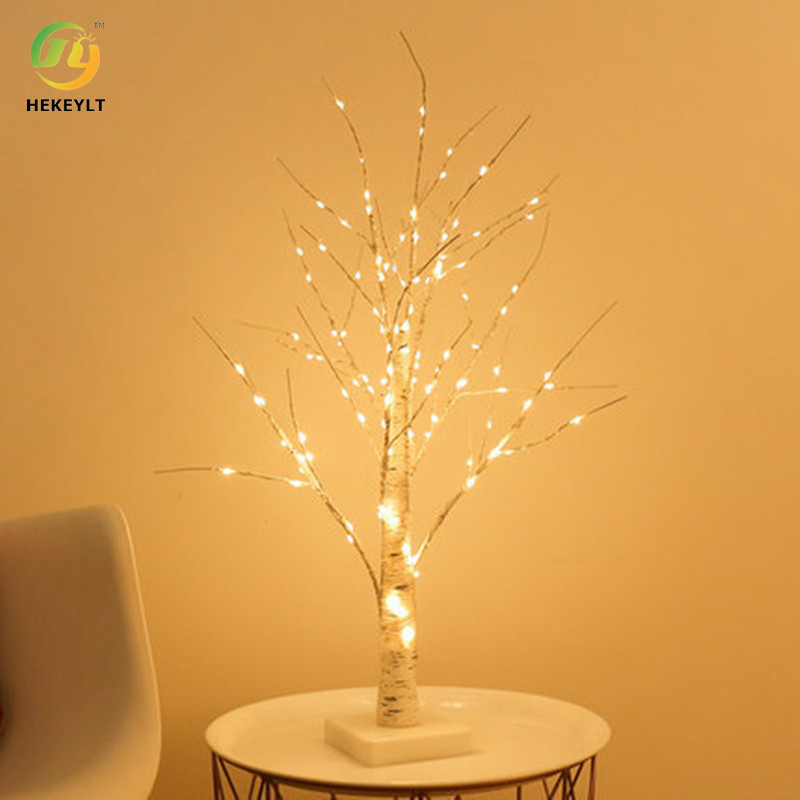 Nordic Simple Birch Luminous Tree Colored Lights For Restaurant Bedroom Broadcast Room Decoration
