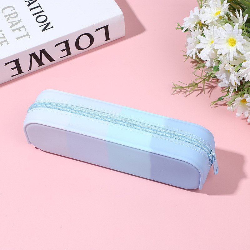 Zipper Silicone Pencil Holder BPA Free Great Durability for School Supplies Office College Teen Girls Adults