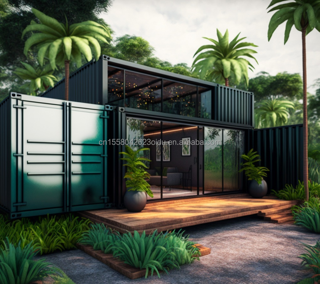 Steel Sandwich Panel Prefabricated Wooden Villa Container House with Modern Design and Expandable Features