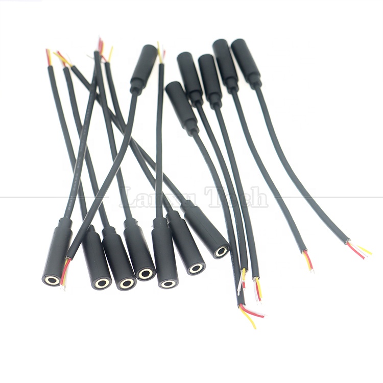 Customized 3.5mm TRS 3 poles Shield Audio Jack Female to Open Stripped Tinned Bare End Wires Cable