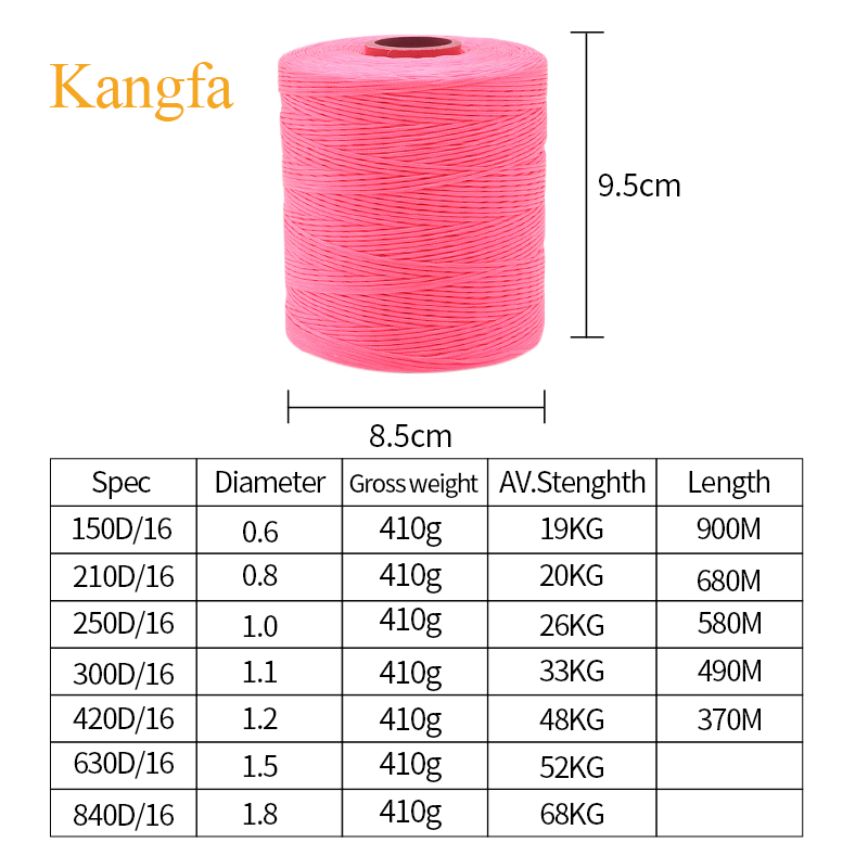 Dyed Texturized Pattern 1000m 150D Waxed Thread for Leather Sewing Black Book Binding