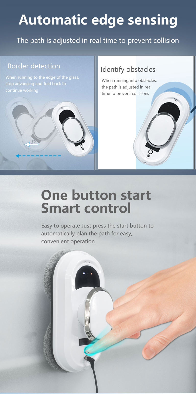 Remote Control app Controlled Intelligent Window Cleaner Robot with Private Mold