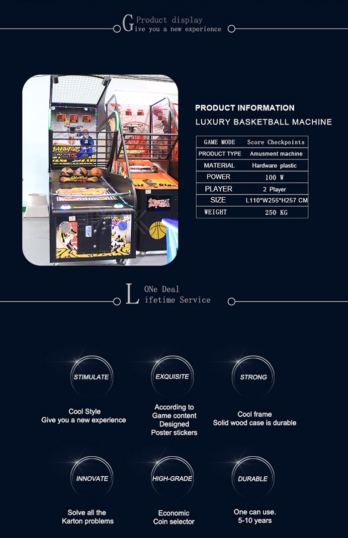 Folding Street Basketball Shooting Arcade Machine Indoor Sports Coin Operated