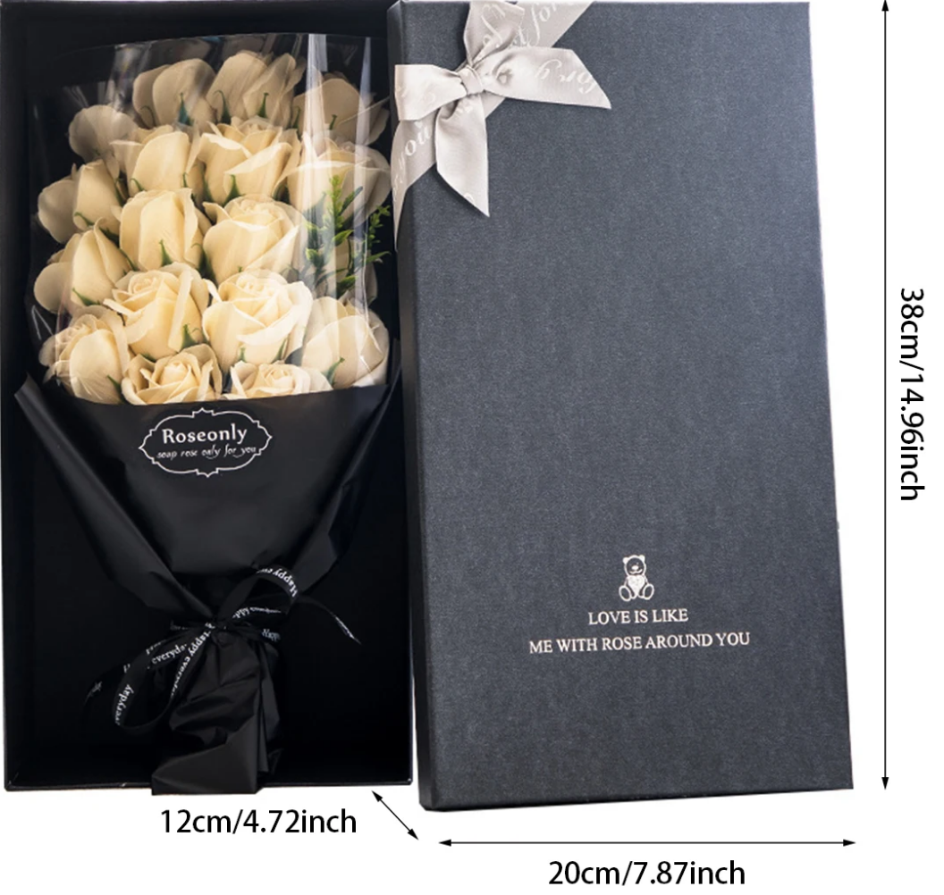 Custom Logo Packaging Gift Red Roses Colored Flower Soap Gift Box for Valentine's Day