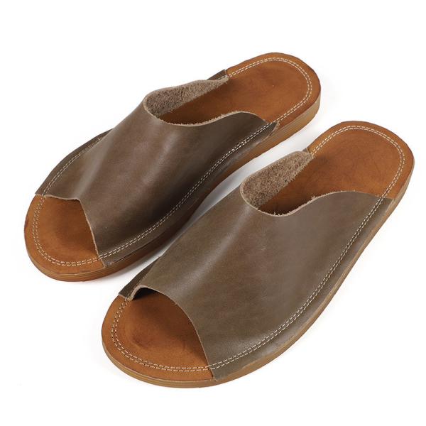HZM017 Summer Sandals, Semi-Supporting Classic Retro Sandals, Leather Handmade