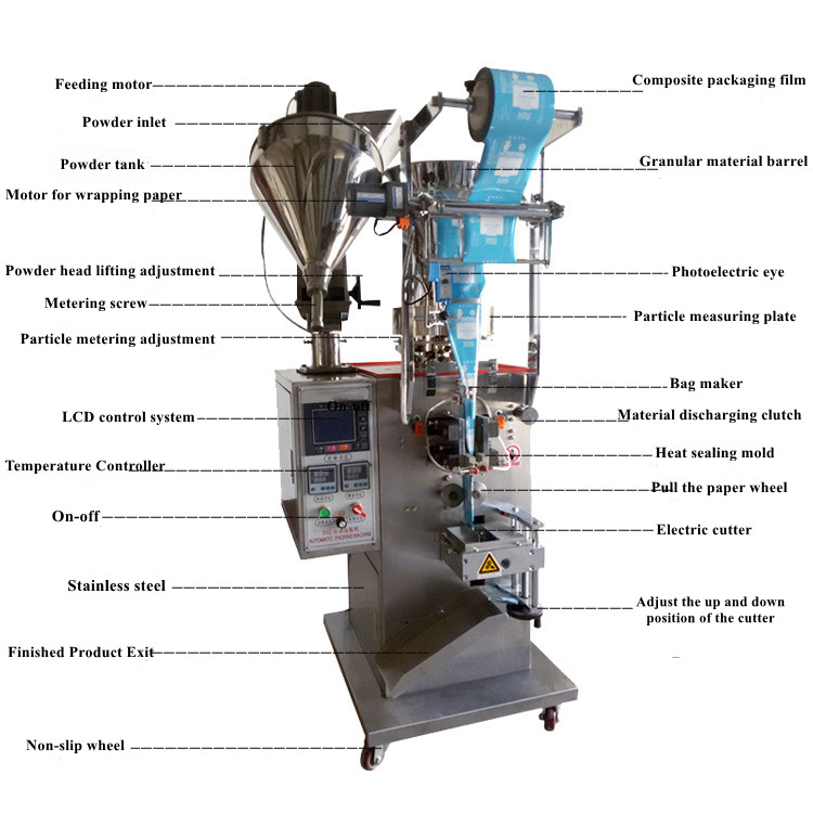 Vertical Multi Function Packing Machine For Powder Round Corner Sachets
