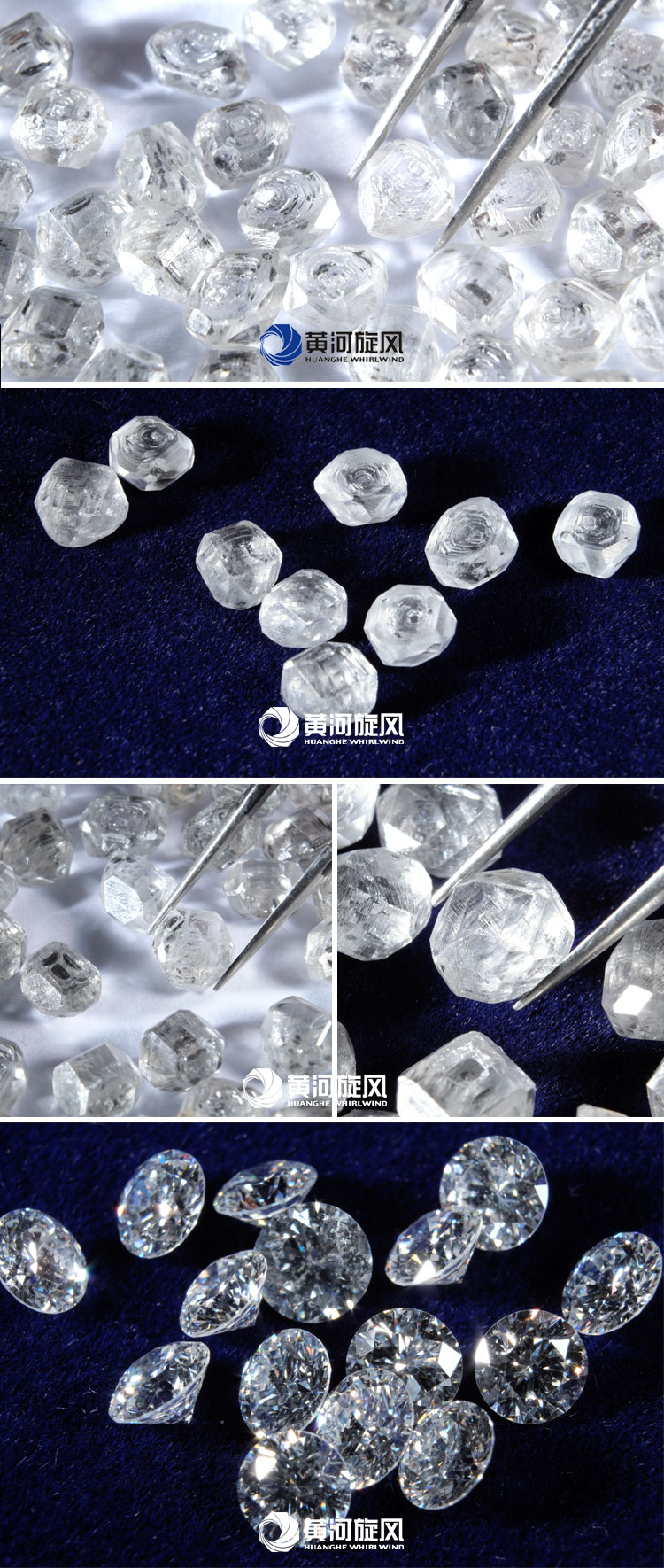 Uncut 1 carat Up HPHT Lab Grown Diamonds Customized Size