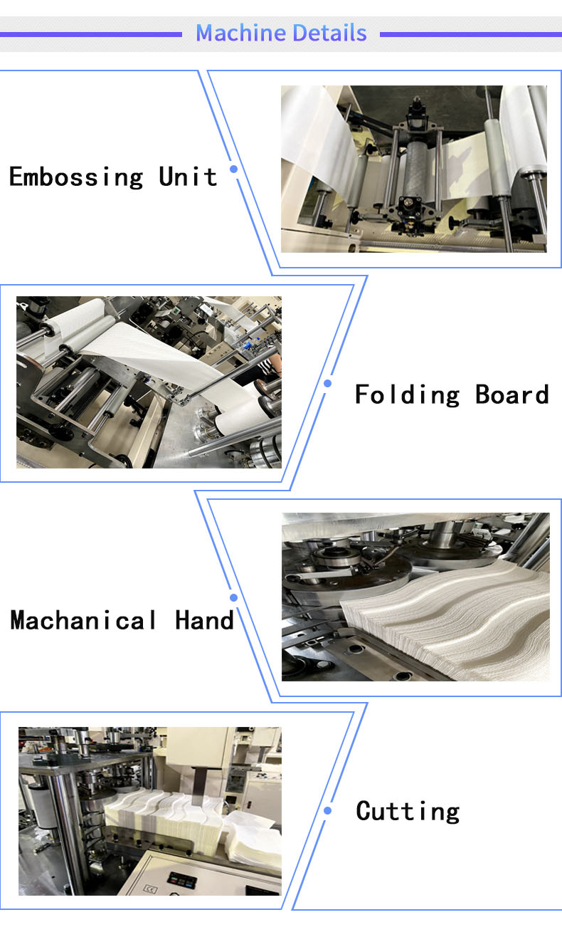 1/12 Folding Wet Cotton Handkerchief Making Machine Jumbo Roll Napkin Folding Machine