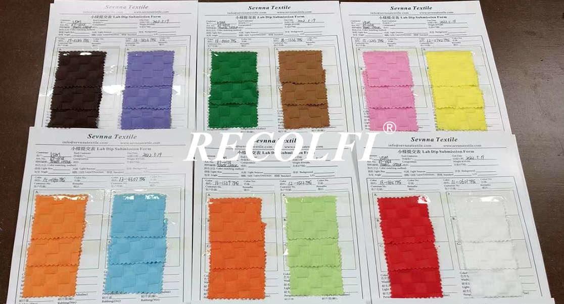 200GSM Repreve Swimwear Fabric For Color Lab Dips And Digital Print Strike - Offs