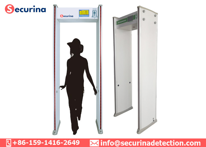 Two Led Light Bar 33 Zones Metal Detector Security Doors For Weapon Detection