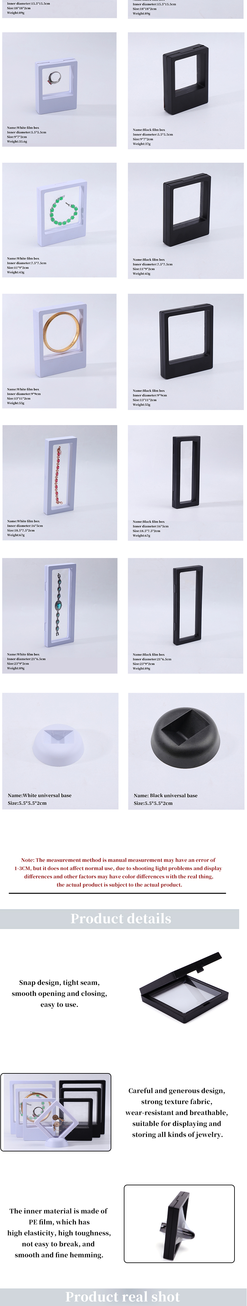 Jewelry Display PE Membrane Suspension Box , Transparent Film Floating Jewelry Case