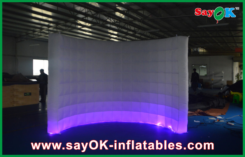Advertising Booth Displays 3 X1.5 X 2m Custom Made Wedding Inflatable Photo Booth Frames Lighing Wall