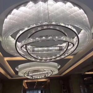 China E14 / E12 Hotel Lobby Chandelier Wedding Venue Chandelier With Crystal Lamp Arm on sale