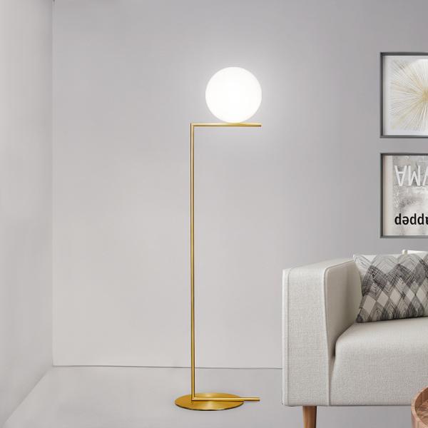 Nordic living room floor lamp Simple design bedroom study vertical lamp glass