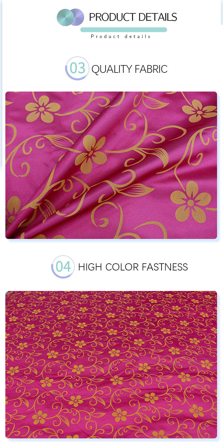 Custom Design Hot Selling 2022 New Warp Knitted Printed Mattress Fabric Gold Powder Cloth