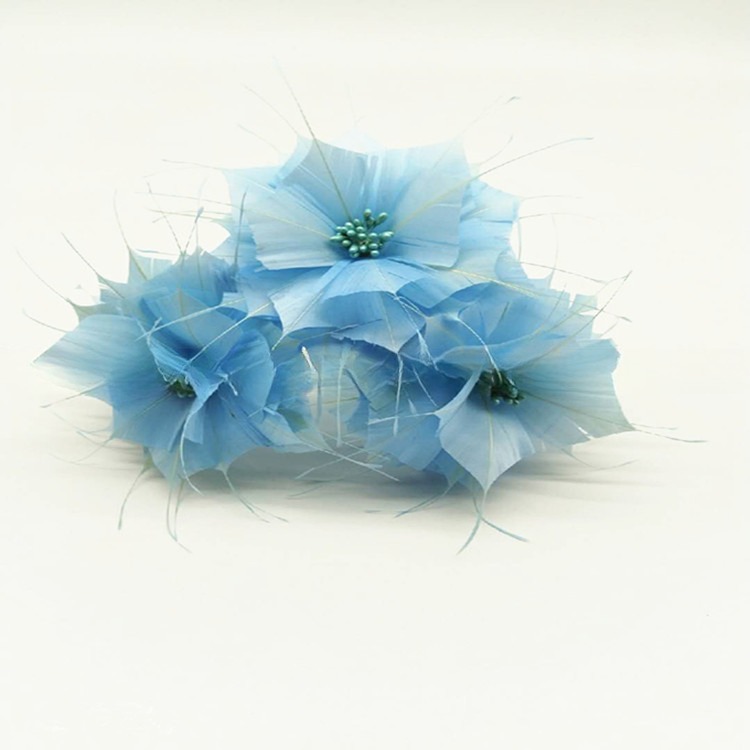 Revamp Your Millinery Game with 5*10 cm Goose Feather Flower Mount and Wire Accessory