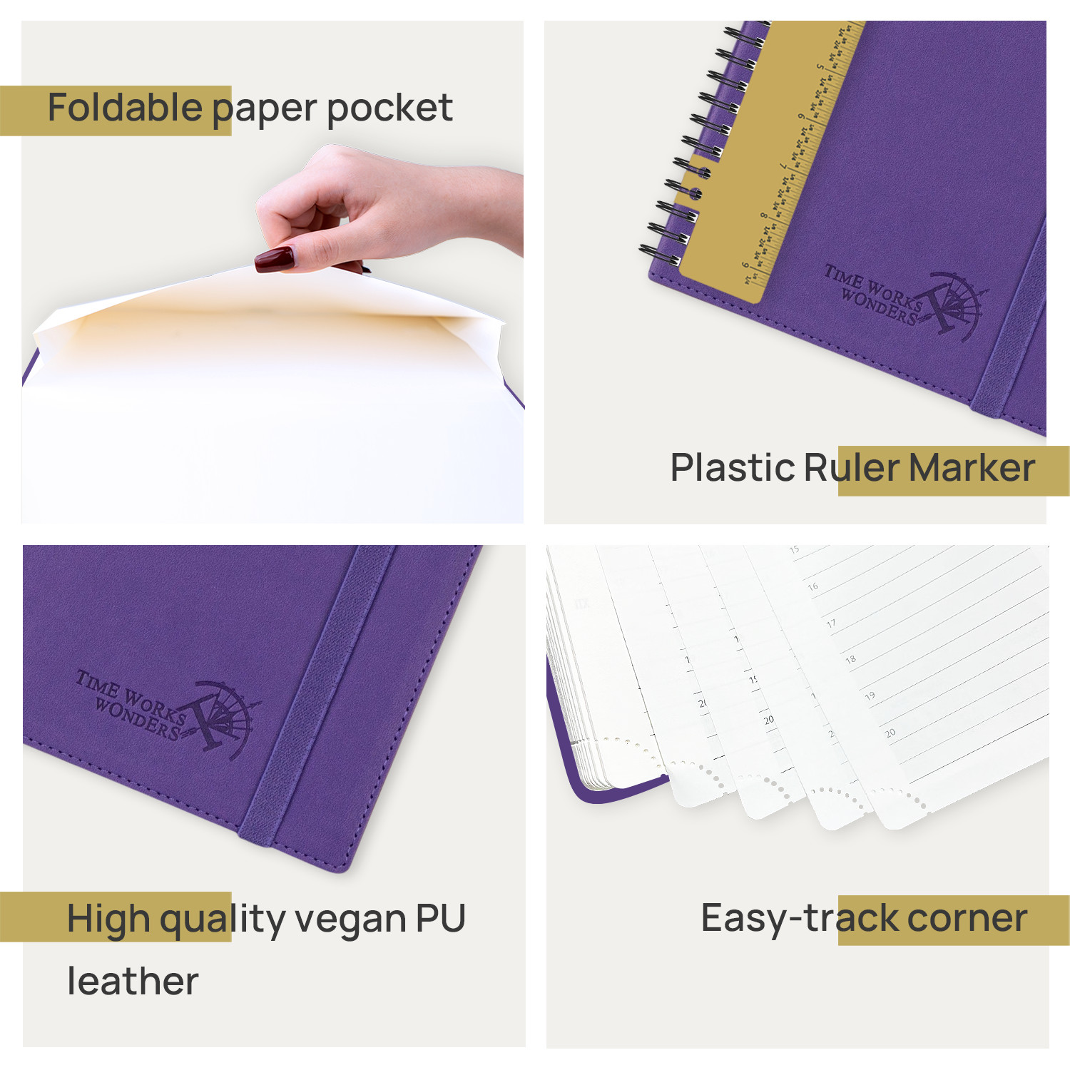 FSC Certified Purple Custom Academic Planner Eco Friendly Paper