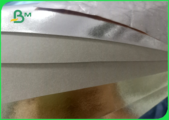0.55mm brown white gold color Wrinkle free washable kraft paper roll for bags