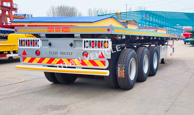 TITAN 40 Ft 3 Axle Container Flatbed Trailer Truck Semi Trailer for Sale