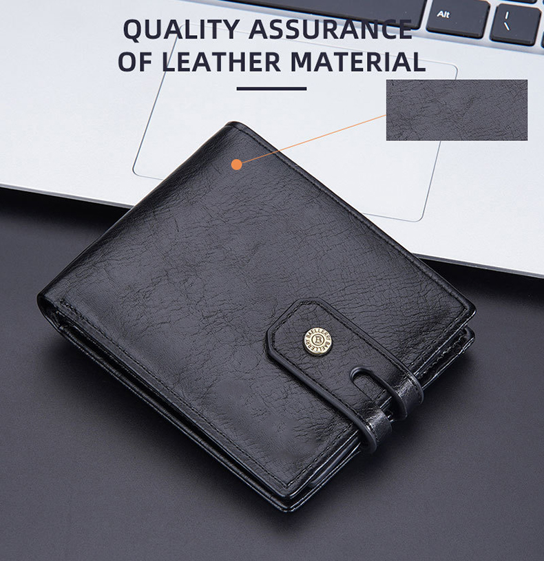 Vintage Multi Card Buckle Men's Short Wallet Creative PU Leather Business Pocket