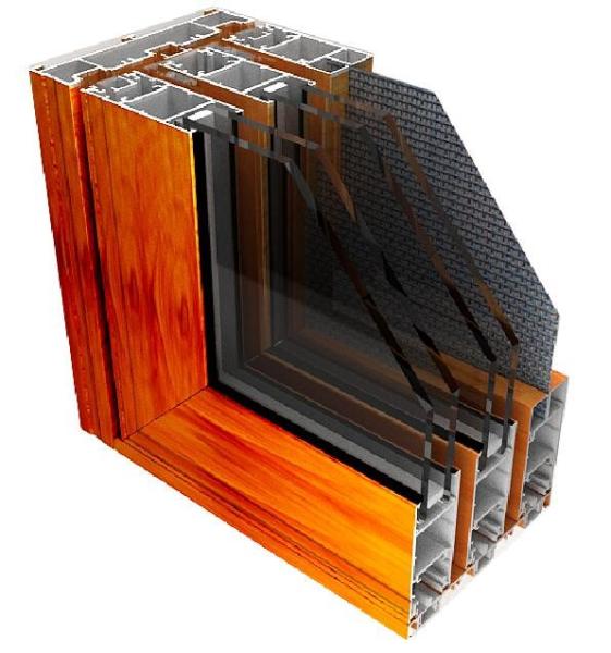 6063 T5 T6 Wood grain transfer printing External Aluminum Alloy Door Anti
