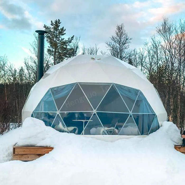 6m Diameter Waterproof Geo Dome Tent 4 Person Family Hotel Pop Up Igloo Tent