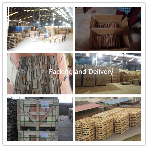 6000 Series Pure Color Aritificial Culture Cobble Stone For Wall Decoration 60x70-155x7240mm