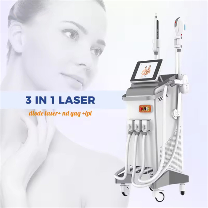 Q Switch 3 In 1 Nd Yag+Diode Laser+IPL Laser Hair Removal Beauty Machine