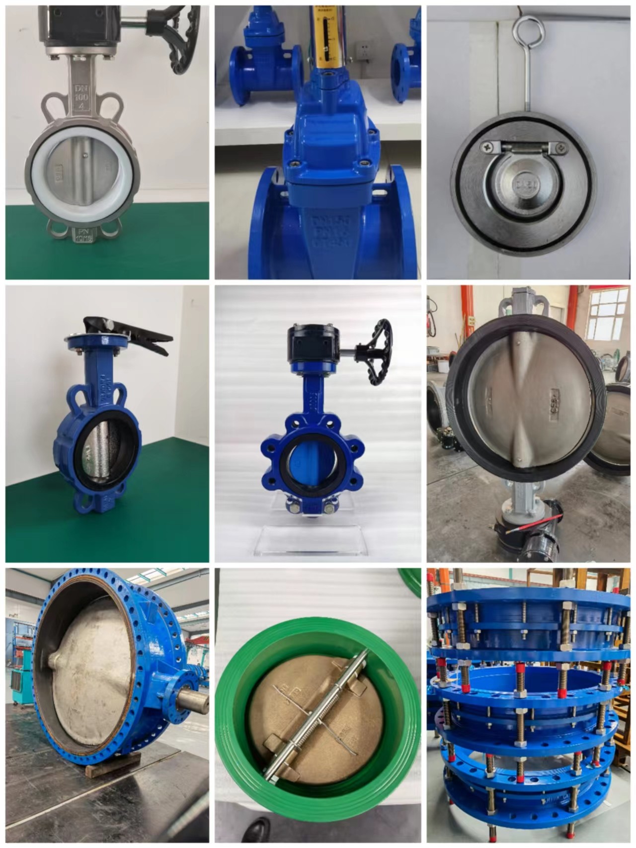 DI WCB PN16 BS EN593 Manual Double Flanged Butterfly Valve Wormgear Large size DN2200 Captop Rubber Seated