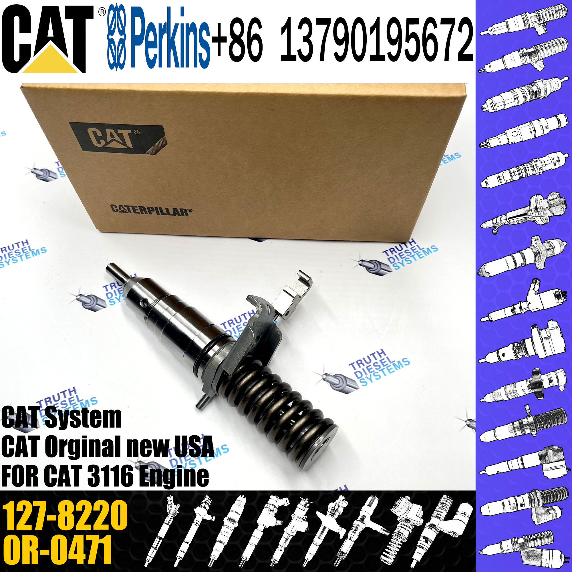 Common Fuel Injector 127-8220 105-1694 OR-8473 0R-8682 0R-8467 for C-A-T