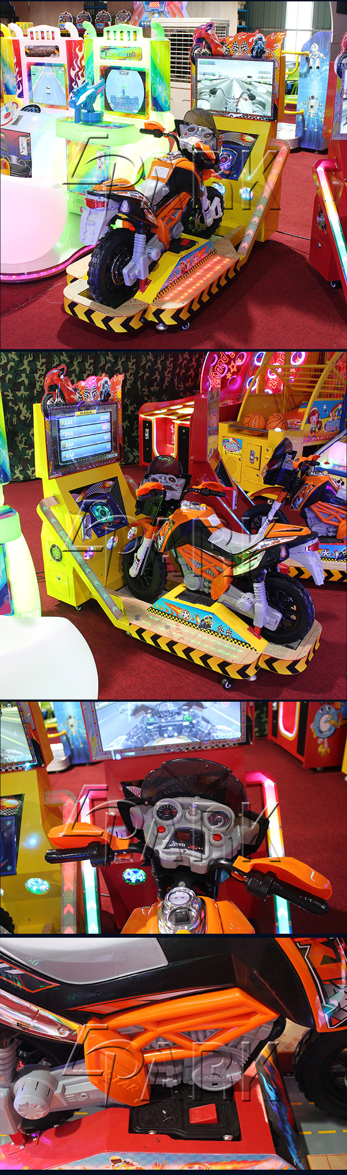Kids Motorcycles Video Simulation 250W Racing Game Machine