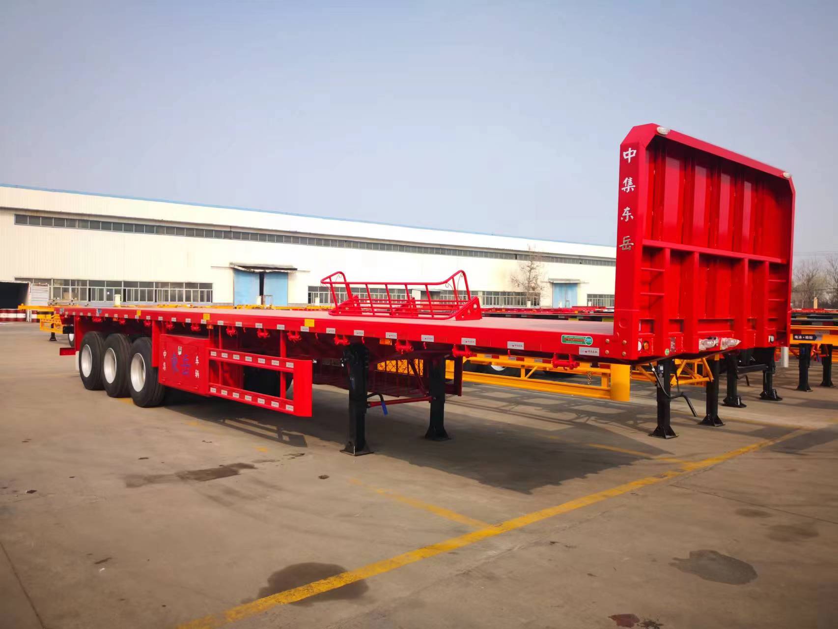 CIMC 2/3/4 axles new factory customized 12m 13m 14m 40t 60t 80t100t Africa container cargo transport flatbed deck semi trailer