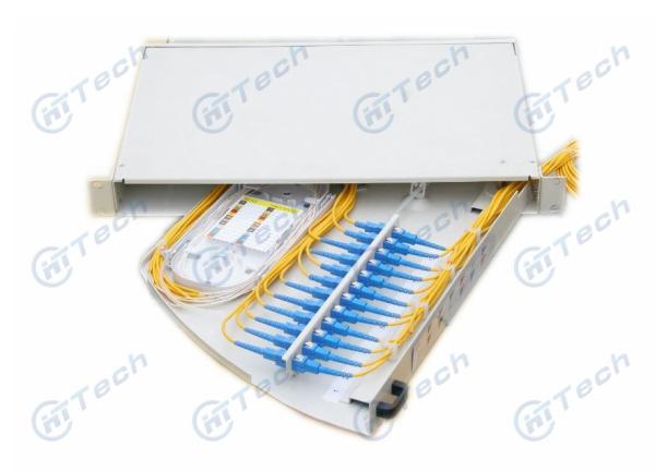 19 Inch 1U 24 Port Fiber Optic Patch Panel Wall Mounted Cold Rolling Steel