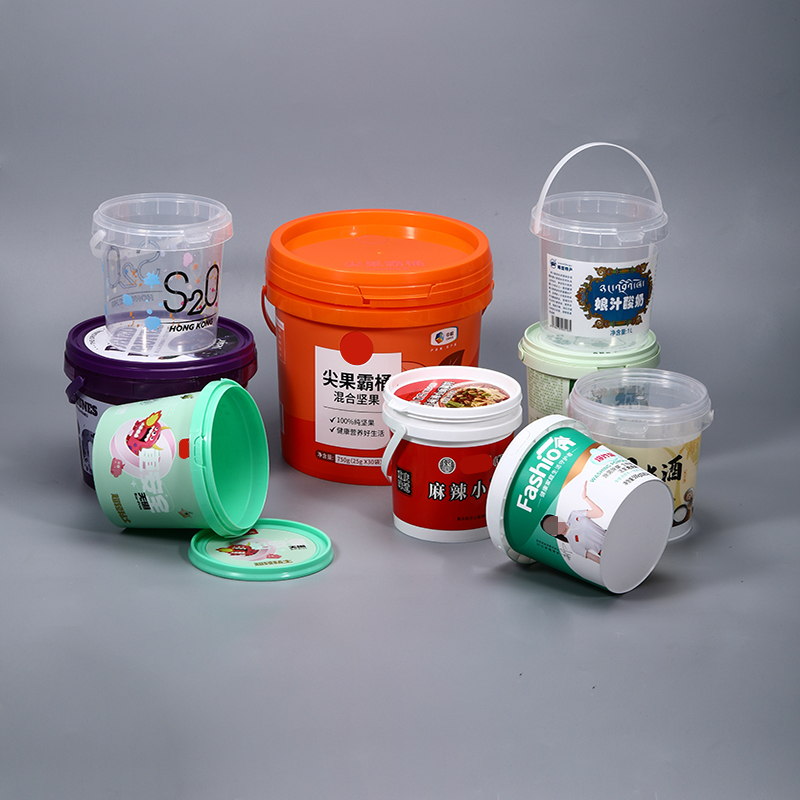 Customized Capacity Transparent White IML LOGO 1L PP Plastic Container for Food and Beverage