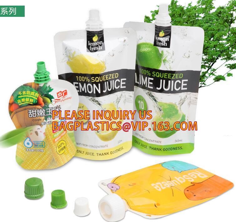 stand up reclosable drinking pouches cold drink Zip lockk bag with straw,Beveragereusable Kids Snack Zip Lock Juice Drink