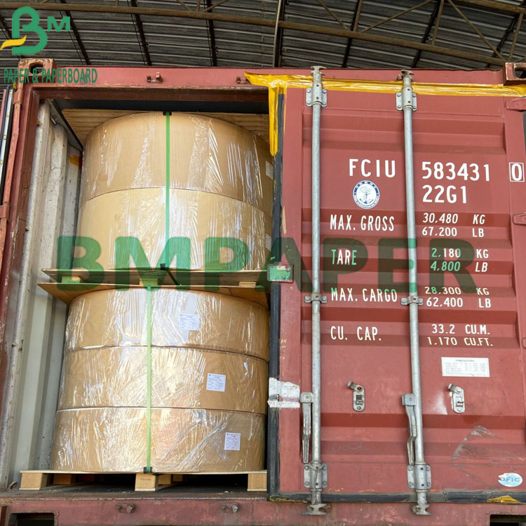 250gsm Wood Pulp High Tightness Reddish - Brown Color Kraft Paper Roll 