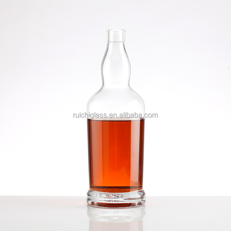 Whiskey Glass Bottle 700ml 1000ml Square Glass Bottles with Aluminum Plastic PP Collar