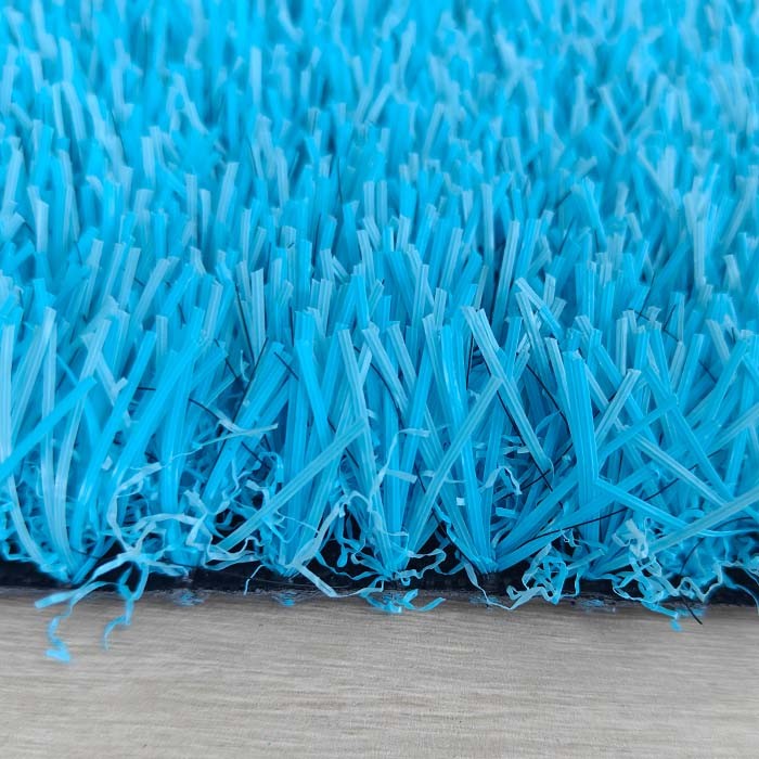 25mm pile height 10000 Dtex Anti Static Sports Artificial Grass With Blue Surface and Customizable backing and coating