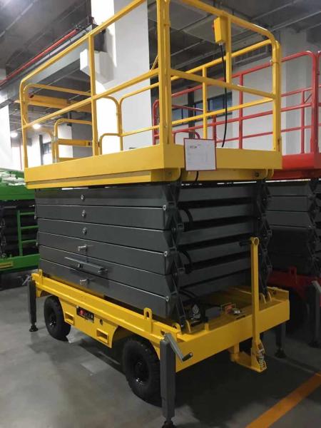 6m Platform Height Semi Electric Manual Pushing Scissor Lift 1000Kg Load