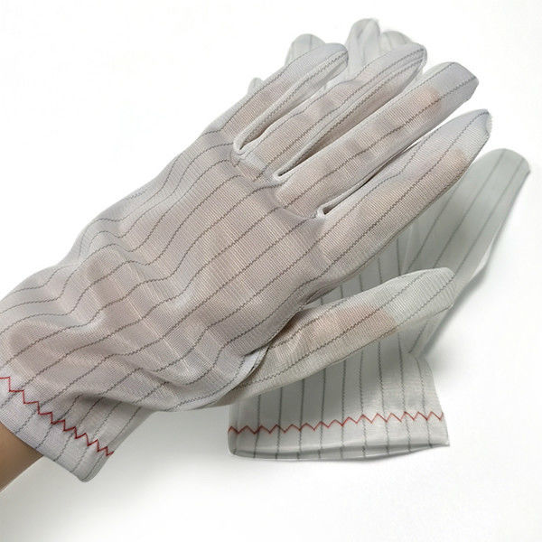 Stripe Carbon Cleanroom ESD Antistatic Polyester Gloves
