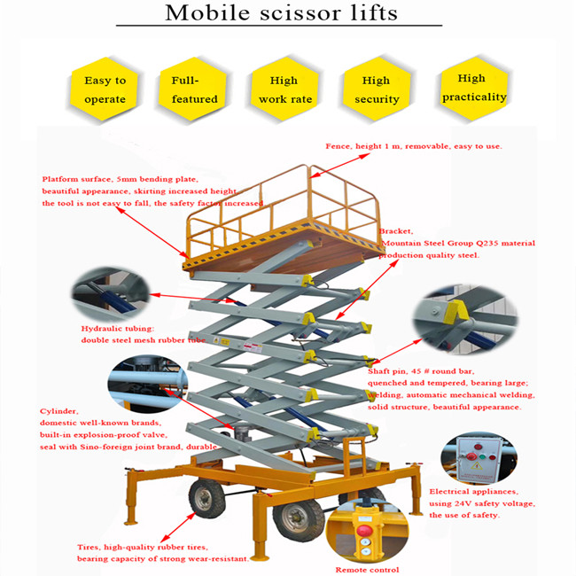 Mobile Shears 5.5KW Hydraulic Aerial Lifting Platform