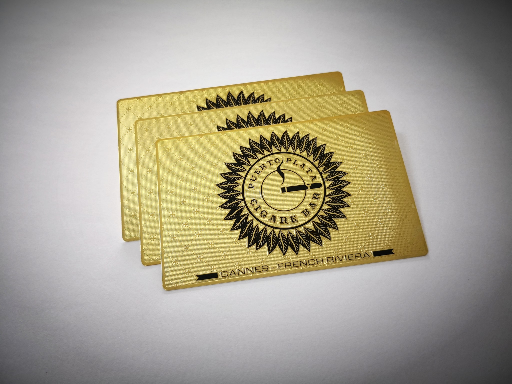 Luxurious SS Metal Member Cards Laser Engrave Etch Logo Leather Pattern