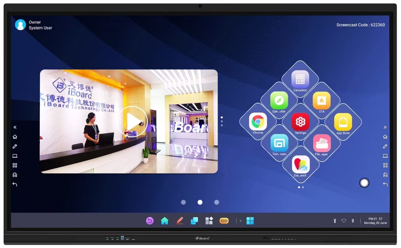 4K Resolution Interactive Flat Panel 350 Brightness High Brightness And 15W * 2 Speakers Android 13 Interactive Whiteboard For School Education And