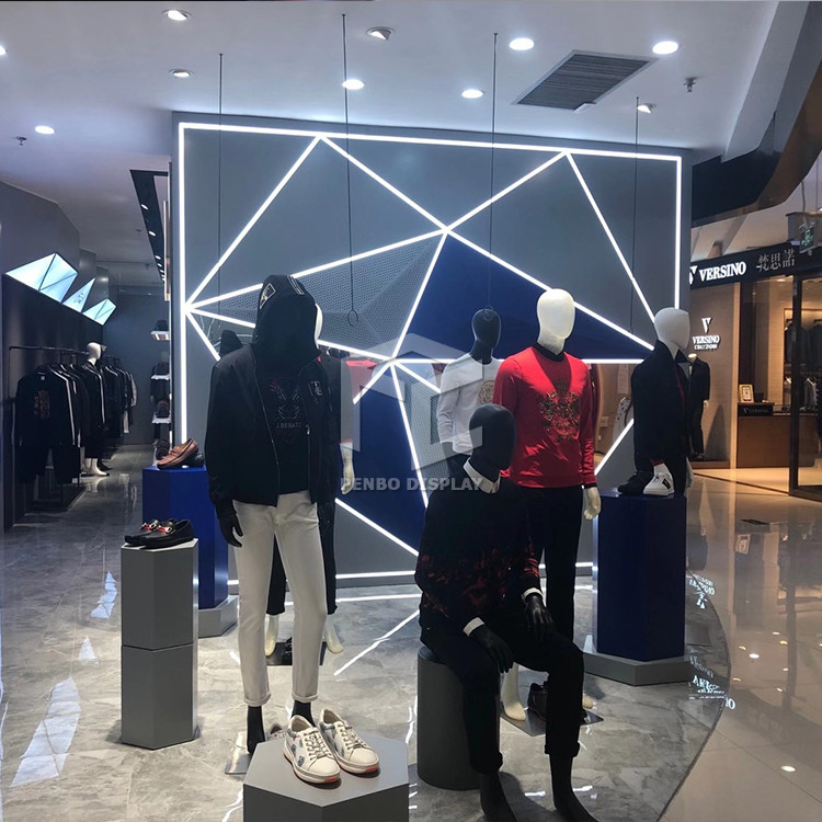 Modern 4 Layers Shoes Display Wall Racks For Store Interior Design