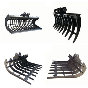 Tilting Dozer Root Rake Attachment For Clearing Debris Rocks
