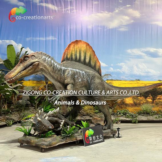 Animatronic Dinosaurs Simulation Spinosaurus Hunting Scene For Theme Park