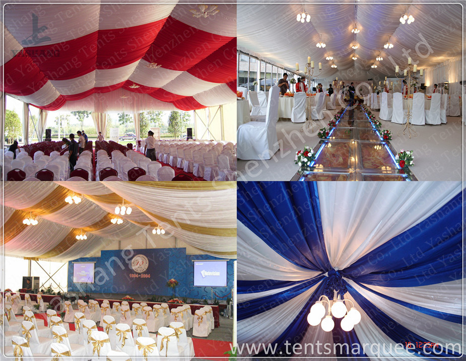 6M Span Commercial Rain Tents Outdoor Event Canopy With Luxury Decorations