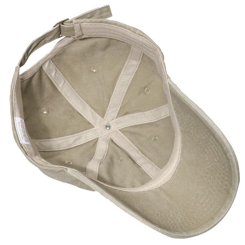 Spring/Summer Versatile Washed And Distressed Baseball Hat With Butterfly Print for female