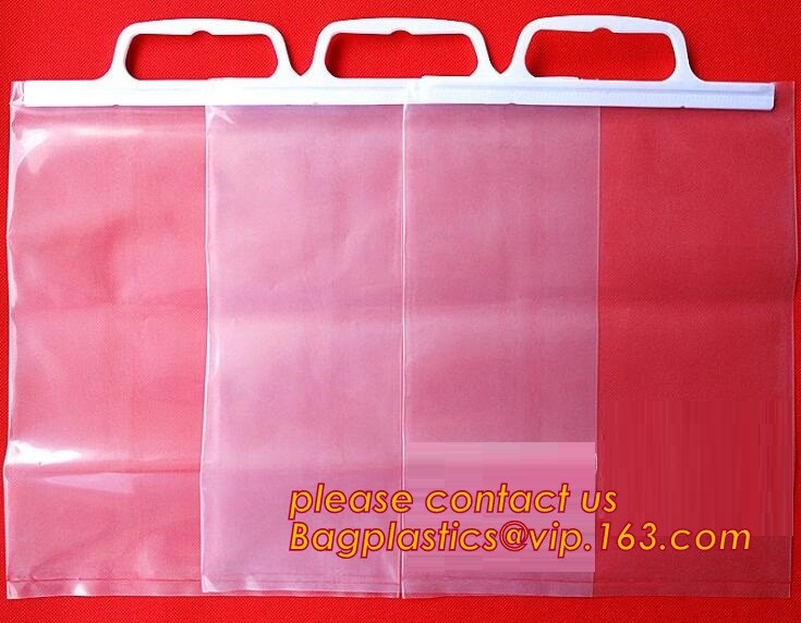 hanger bag with zip lock on the top,Frosted Zip lockk bag EVA PVC hanger bag for clothes, EVA frost drawstring bag, Froste